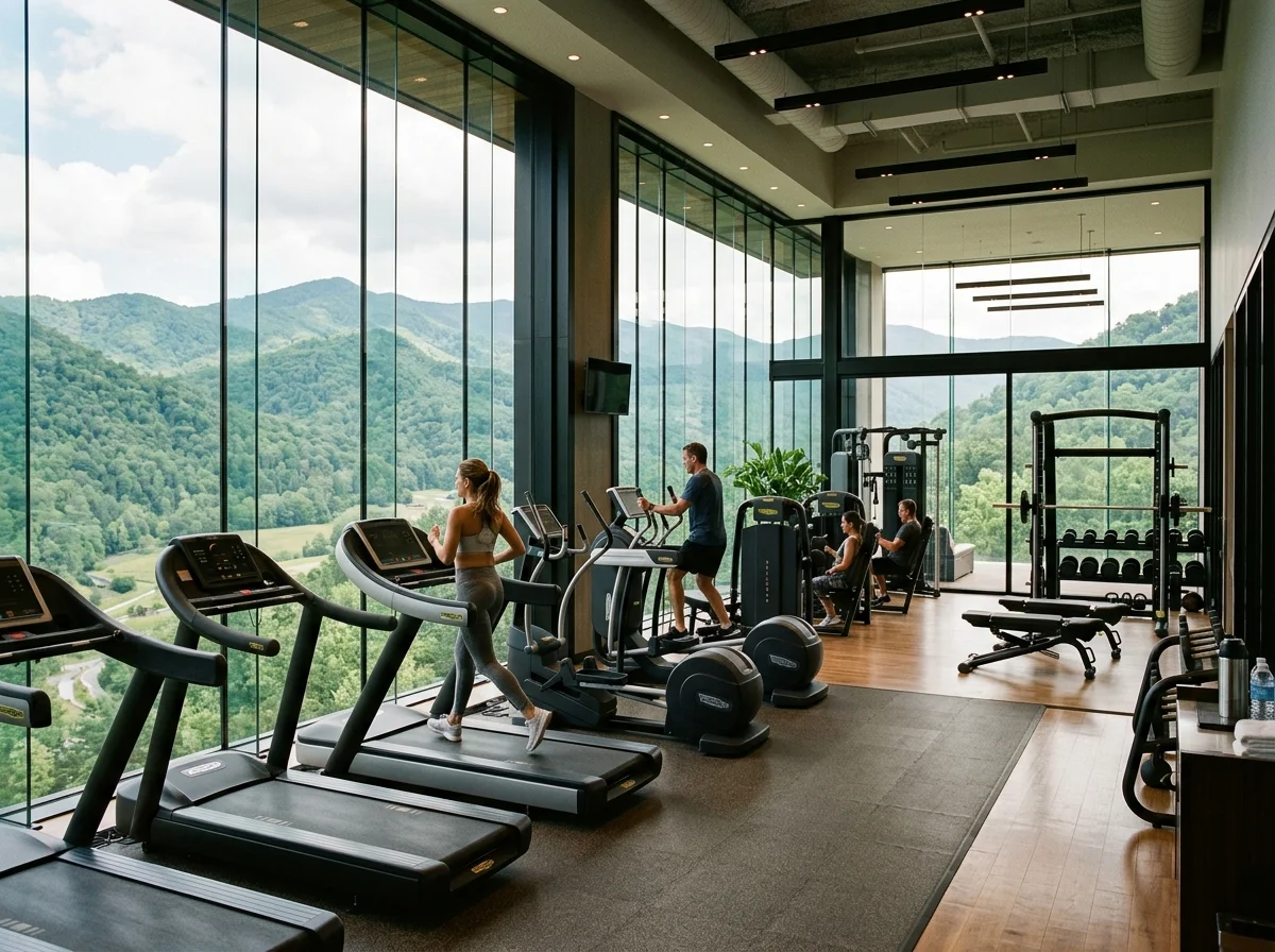 Gimnasio equipado con equipamiento moderno